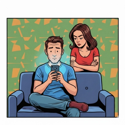 Casal no sofá
